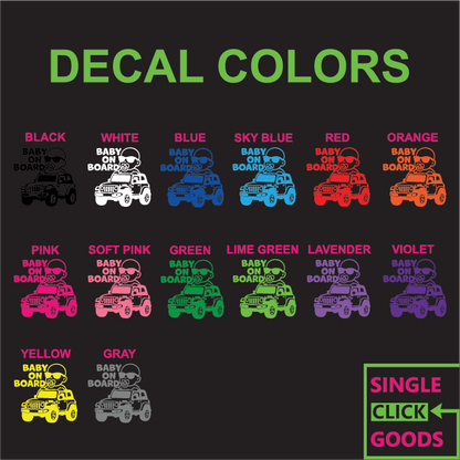 Baby On Board Jeep Car Decal Sticker