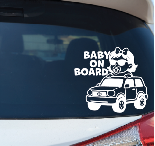 Baby Girl On Board Toyota Car Decal Sticker