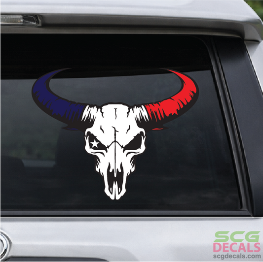Houston Football Bull Skull Decal Vinyl Sticker