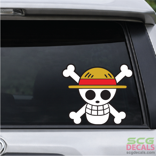 Pirate Anime Skull Car Decal