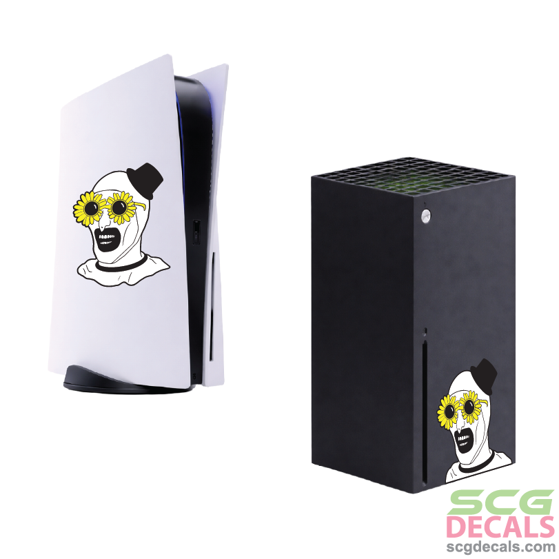 Horror Movie Psycho Art Clown Sunflower Glasses Decal