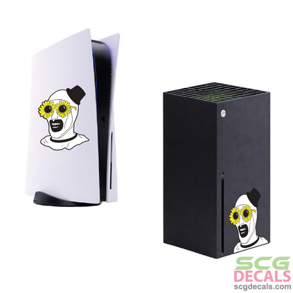 Horror Movie Psycho Art Clown Sunflower Glasses Decal