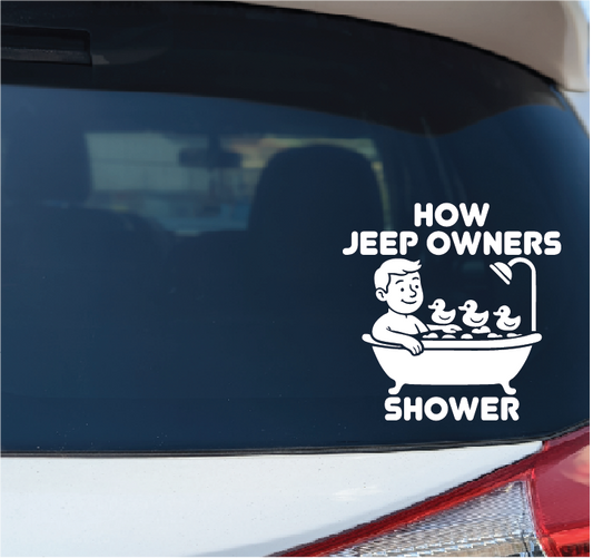 How Jeep Owners Shower Car Decal Sticker